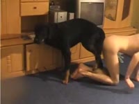 K9lady enjoys getting banged by a black dog